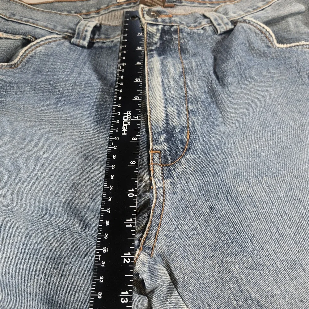 Chor Men's Light Wash Jeans Size 36x32 Straight Leg Distressed Pocket Denim